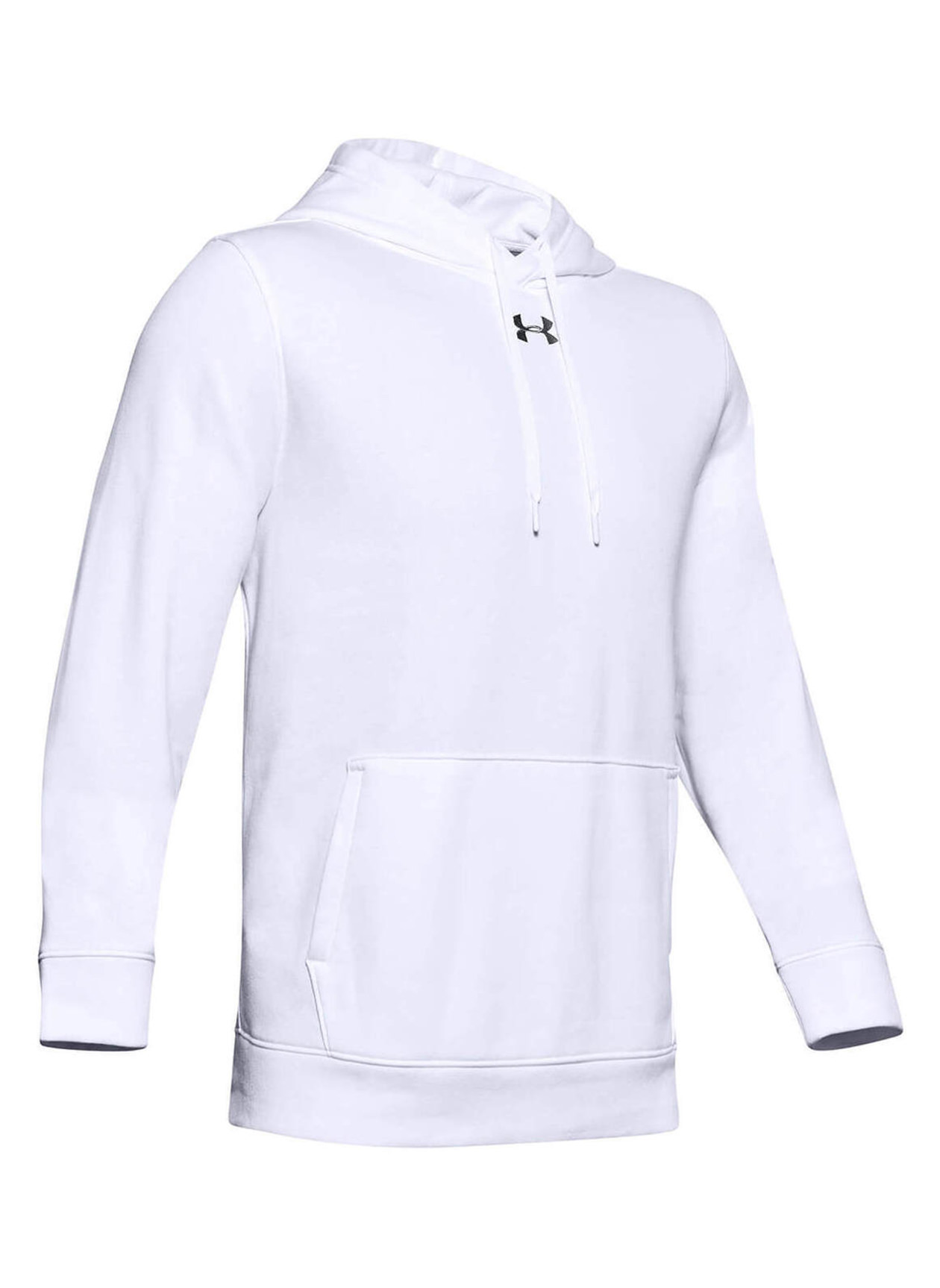 Under Armour Men s White Graphite Hustle Fleece Hoodie 1300123