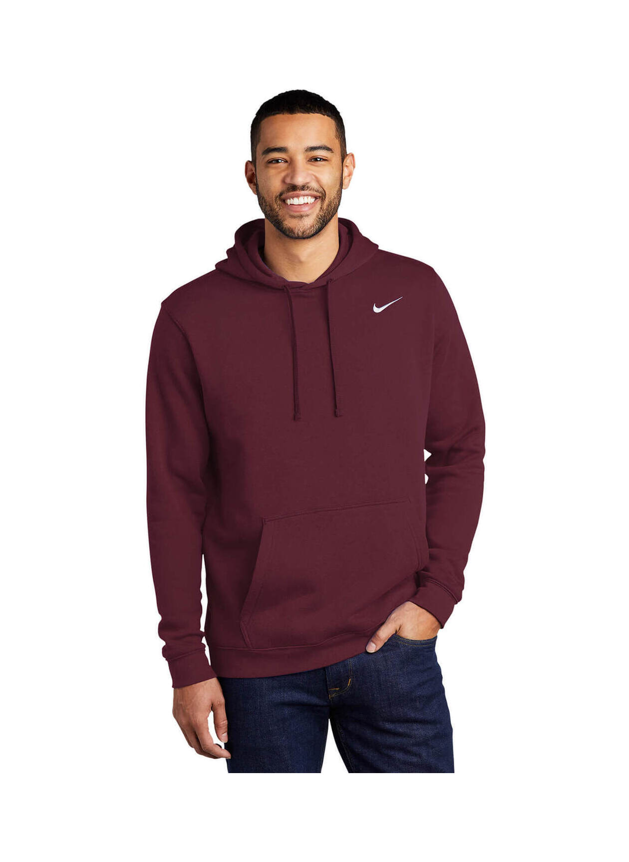 Personalized Team Dark Maroon Nike Club Fleece Hoodie Men s