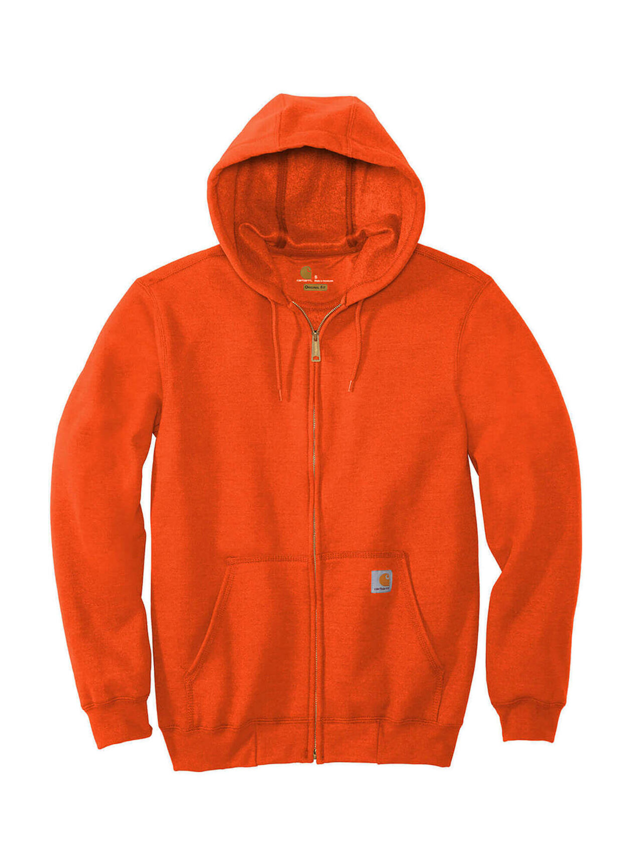 Brite Orange Carhartt Midweight Hooded Zip Front Sweatshirt Men s